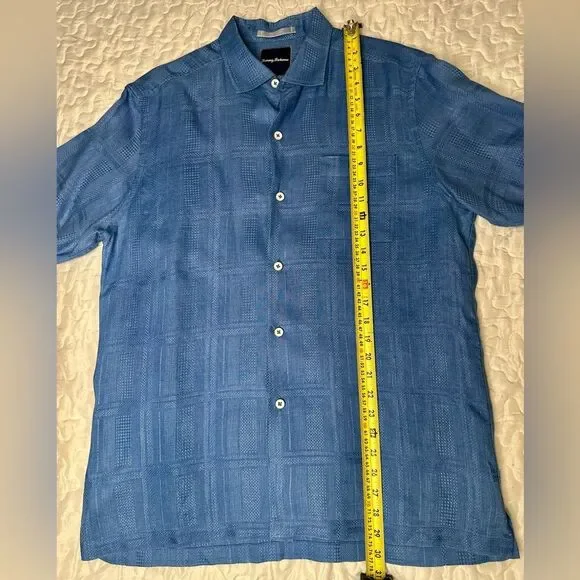 Tommy Bahama 100% Linen Textured Short Sleeve Button-Up Shirt M Resort Classic - Picture 7 of 10